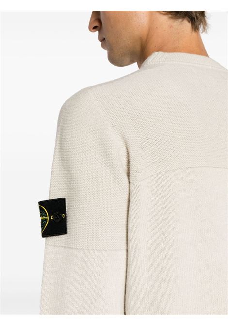 Maglione girocollo in lana beige mandorla STONE ISLAND | 7915524A3V0097